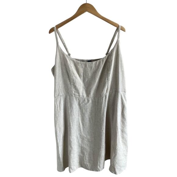 Old Navy Cami Mini Dress Linen Blend Tan XXL NWT Neutral Beach Vacation - Picture 2 of 8